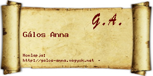 Gálos Anna névjegykártya
